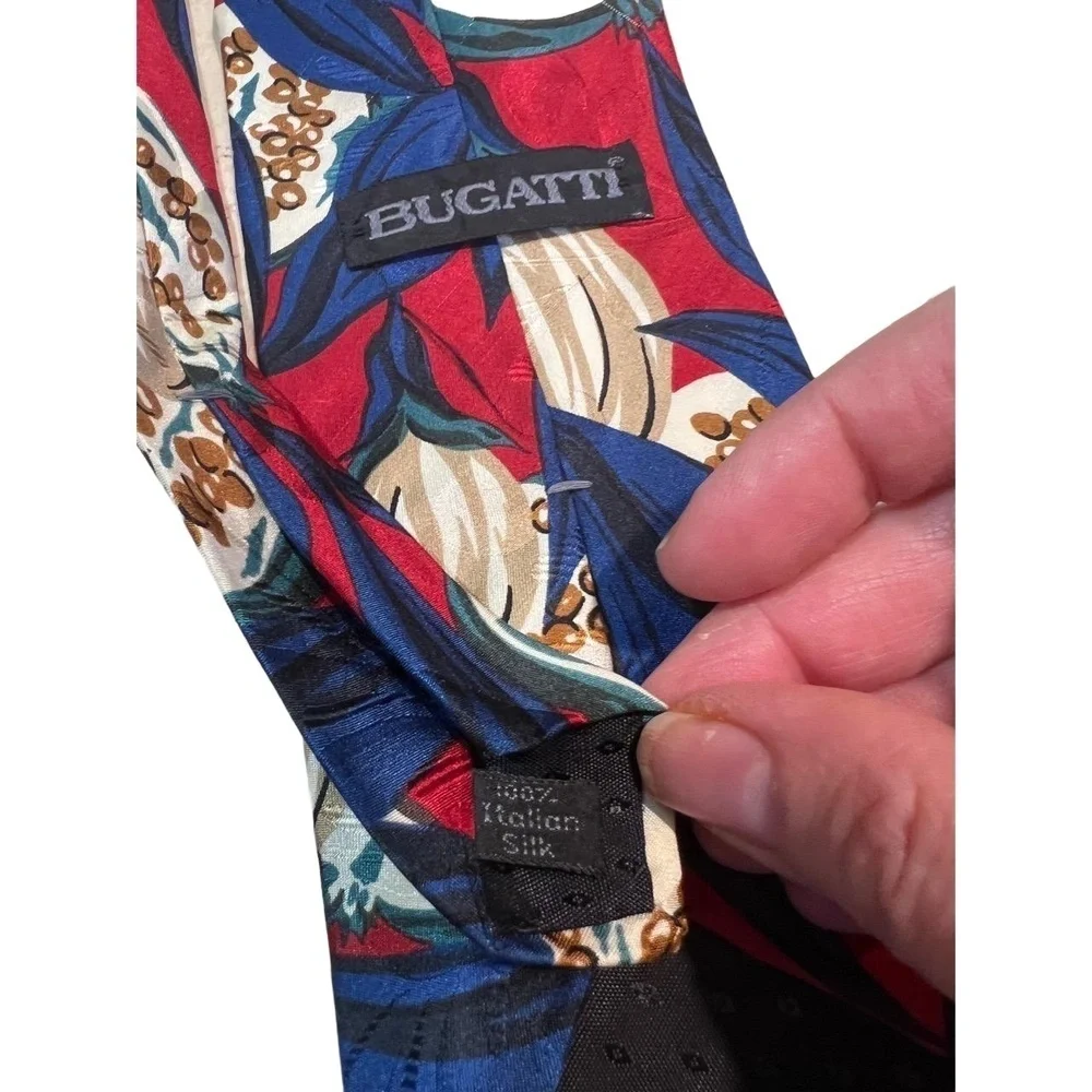 Bugatti Multicolor Floral 100% Silk Tie Luxury